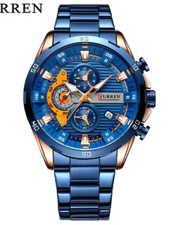 CURREN 8402 Orologio da uomo in acciaio inossidabile Moda creativa Quadrante luminoso con cronografo Orologio da uomo di lusso per il tempo libero reloj hombre
