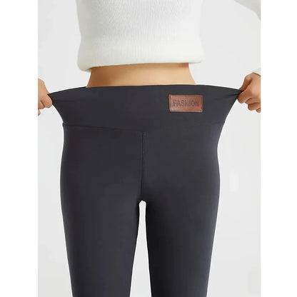 Women Ultra Thick Imitation Lamb Wool Leggings Autumn Winter Warm Fleece Leggings Female Plush High Waist Elasticity Tights