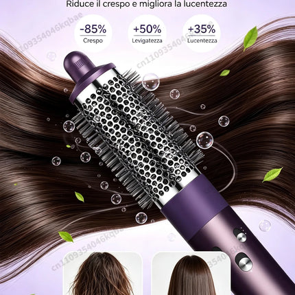 High Quality 6 In 1 Multi Hair Styler & Hair Dryer Auto Curling Air Dryer Wrap Hot/Cold Air Styling Tool Hair Straightener Curling Barrel Brush Salon Styling Gift For Women