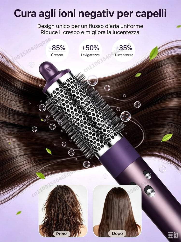 High Quality 6 In 1 Multi Hair Styler & Hair Dryer Auto Curling Air Dryer Wrap Hot/Cold Air Styling Tool Hair Straightener Curling Barrel Brush Salon Styling Gift For Women