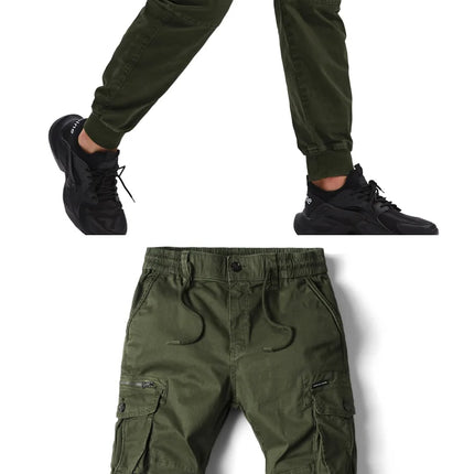 New Cotton Men Cargo Pants Khaki Casual Men Tactical Joggers Cargo Multi-Pocket Fashion Black Army Light gray Trousers Work Wear