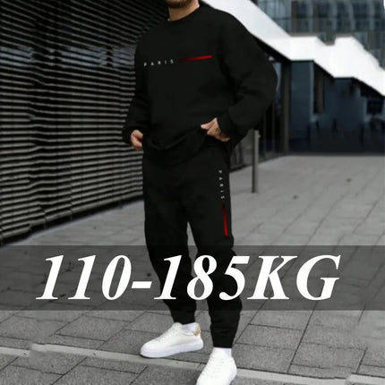 1pc/2pcs Daily Casual Sweatshirts Sweatpants Plus Size Men's Set 7XL 6XL Autumn Winter Fashion Sports Tracksuit Hoodies Trousers PlatiNum