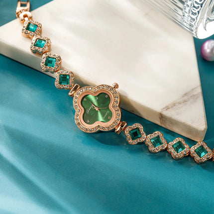 LByzHan Orologio da donna vintage con diamanti e piccolo polso verde senza scatola platinumshop
