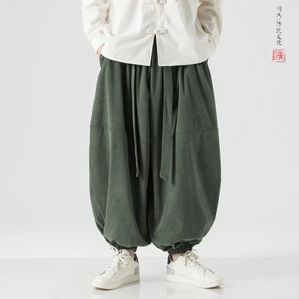 Pantaloni di velluto a coste da uomo autunno inverno pantaloni larghi casual oversize da uomo streetwear moda Harajuku donna pantaloni in vita elastica da uomo