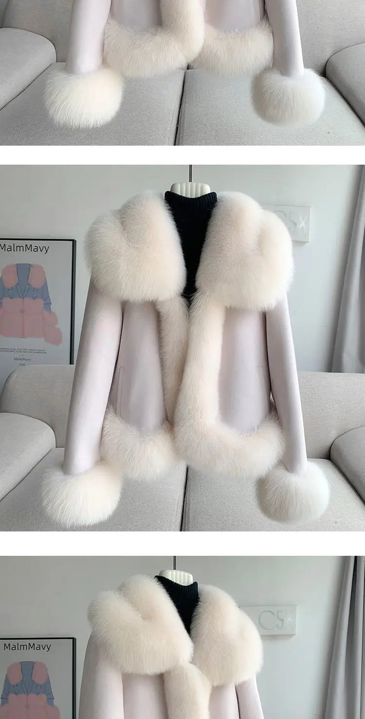 2026 Winter New Faux Fur Jacket Women's Overcoat Fashion Loose Thickened Warm Parker Coat Women's Down Jacket Outwear Casaco