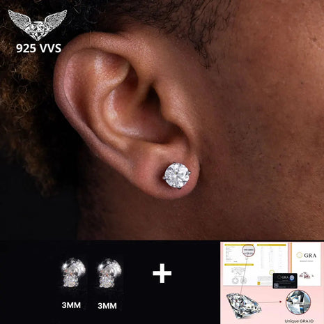 3/4/5/6/7/8/9/10mm D Colore VVS Moissanite Orecchini con perno S925 Sterling Silver Orecchini con filettatura Gioielli da sposa per uomo Donna platinumshop