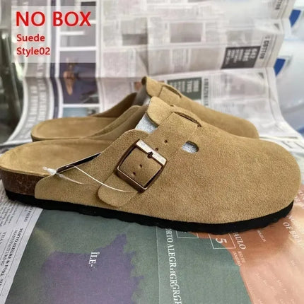 Nuove Sandali Boston Unisex in Pelle alla Moda con Suola Morbida