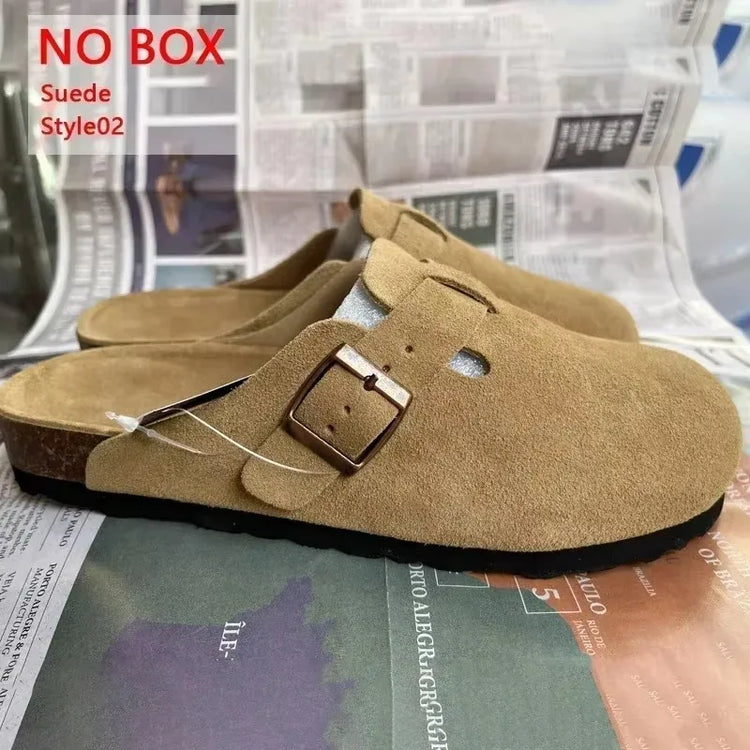Nuove Sandali Boston Unisex in Pelle alla Moda con Suola Morbida