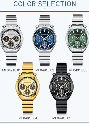 MINI FOCUS Orologio al quarzo verde argento per donna Orologio da polso cronografo con cinturino in acciaio inossidabile moda con lancette luminose Data 0491 platinumshop