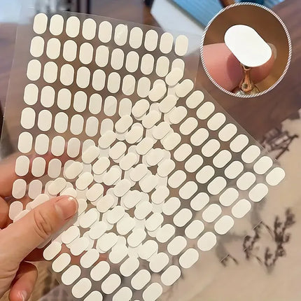 100Pcs Nail Art Display Tapes Clear Double Sided Adhesive Nail Stands Tabs Nail Display Strips for Nail Art Display Stand