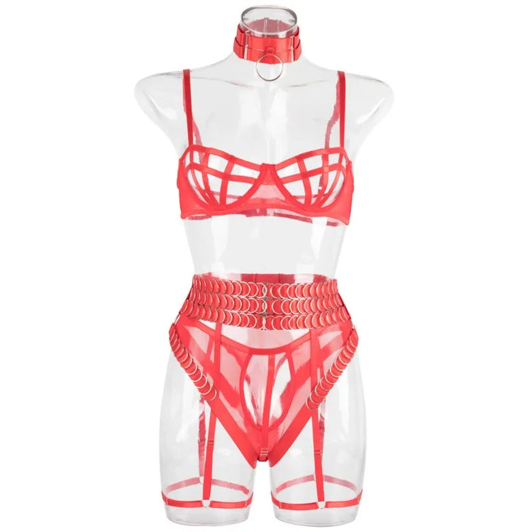 Toucheart Erotic Underwear Hollow Out Girl Complex Gathertogether Chest Support Straps Sexy Seductive Coquette Private Split Kit