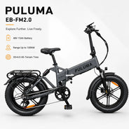 Bicicletta elettrica pieghevole PULUMA FM2.0 con motore da 500W, batteria rimovibile 48V15AH, pneumatici all-terrain da 20*4 pollici, e-bike da montagna per adulti, velocità 25-40km/h, freni a disco idraulici a 7 velocità,