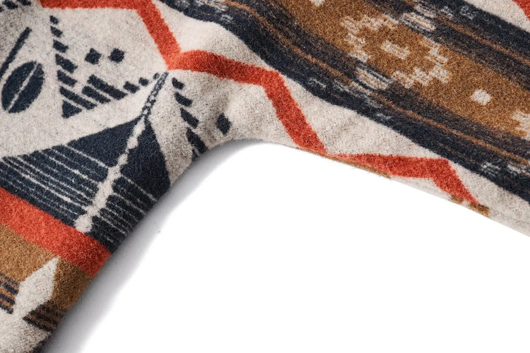 Winter New Indian Pattern Western Nomadic Robe Cotton And Wool Blend Vintage Kimono Jacket Casual Cardigan Coat