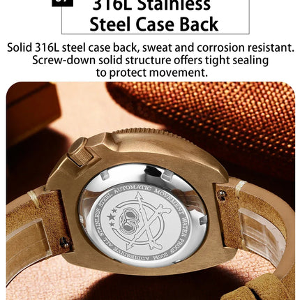 ADDIESDIVE Mens Automatic Mechanical Dive Watch Japan 8215 Movement Bronze Case Sapphire Crystal 200M Waterproof Ceramic Bezel