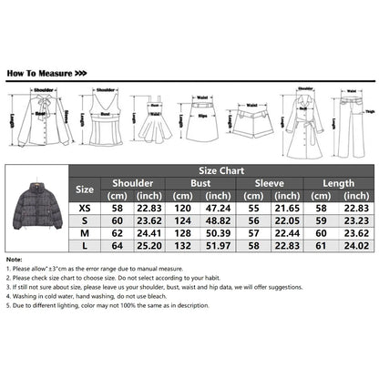 New in Winter High Neck Long Sleeves Zippered Coats for Women Brown Plaid Puffer Anorak with Adjustable Hem Comfy Padded Jackets