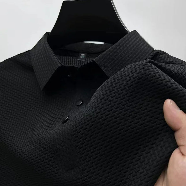 Abbigliamento di marca T-shirt a maniche corte da uomo nuova estate T-shirt POLO fresca e traspirante in seta di ghiaccio Business Casual Top che assorbe il sudore