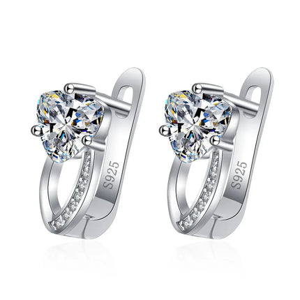 Orecchini in argento sterling 925 gioielli di alta qualità retrò modello semplice orecchini con zirconi bianchi viola vendita calda platinumshop