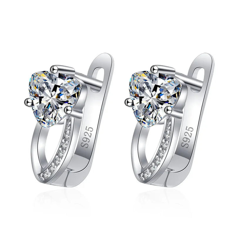 Orecchini in argento sterling 925 gioielli di alta qualità retrò modello semplice orecchini con zirconi bianchi viola vendita calda platinumshop