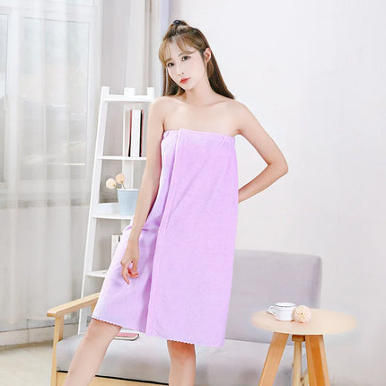 Gonna da bagno in velluto di corallo super morbida alla moda per donne, con alta assorbenza d'acqua e fascia elastica di asciugatura rapida, asciugamano a mezzo corpo avvolgente per la spiaggia.