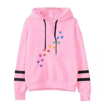 Fashion Autumn And Winter Cat Print Hoodie Sweater Men And Women Pullover Casual Top