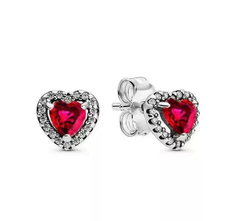 Orecchini in Argento Puro 925 con Zirconi a Forma di Cuore, Stella, Luna e Cerchio, Gioielli per Donne, Regalo per Compleanno, Festa della Mamma, Accessori platinumshop
