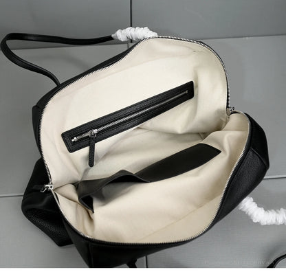 XHTY Genuine Leather Shoulder Bag Underarm Bag Women Soft Large Capacity Bowling Bag Simple Fashion Top Layer Cowhide New Model