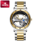 AKDPN Men's Watches Automatic Mechanical Stainless Steel Men's Wrist Watch Skeleton Automatic Watches for Man Watch Montre Homme