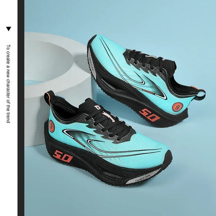 Unisex 2025 Full Carbon Plate Running Shoes Professional Marathon Racing Lightweight Bounce Cushion Breathable Sports Sneakers PlatiNum