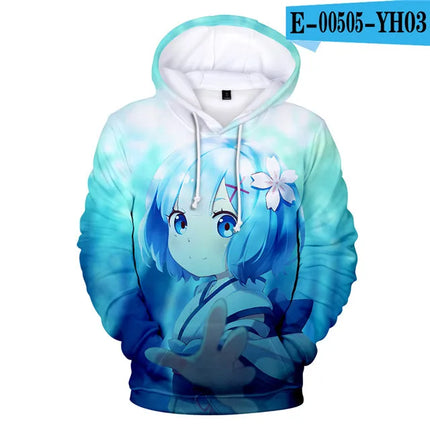 Harajuku Hip Hop Comfortable Re ZERO Rem Ram 3D print Hoodies Sweatshirts Men/Women Sweatshirt Adult/Child Casual Pullovers