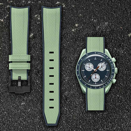 Per Omega Swatch 20mm Curva cinturino per orologio Speedmaster MoonSwatch Planet Snoopy cinturino cinturino a sgancio rapido braccialetto in gomma platinumshop