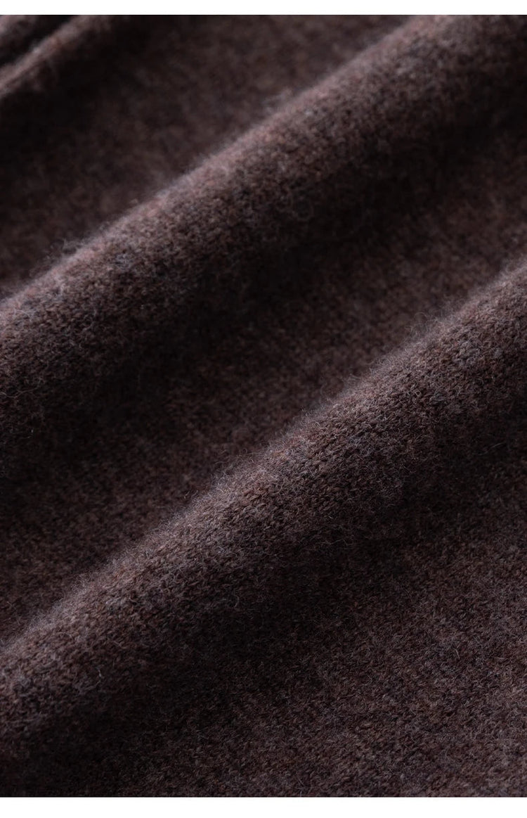 2024 Autumn And Winter New 100% Pure Wool Flat Small Foot Pants Women Loose High Waist Lean Knitted Cashmere Bunched Foot Pants PlatiNum