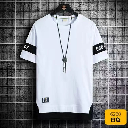 2025 New Men's T-shirt Korean Fashion Summer Short Sleeve Print Men's T-shirt Casual Harajuku Men's Clothing Graphic Men's T-shirt