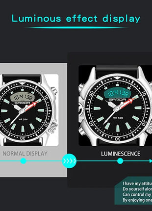 SANDA Sport orologio digitale al quarzo da uomo orologi subacquei creativi orologio da uomo con allarme impermeabile orologio con doppio Display Relogio Masculino platinumshop