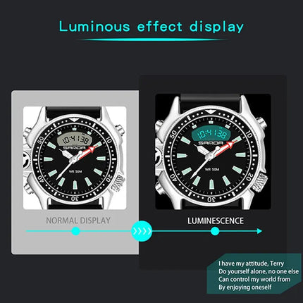 SANDA Sport orologio digitale al quarzo da uomo orologi subacquei creativi orologio da uomo con allarme impermeabile orologio con doppio Display Relogio Masculino platinumshop