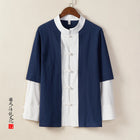 Camicie da uomo tradizionali Camicie da uomo in cotone e lino retrò stile cinese Camicette casual da uomo Kung Fu Tai Chi Tang da meditazione Zen