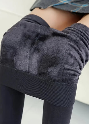 Women New Large Size Pantyhose with Extra Thick Fleece and One-piece Leggings Colored Tight Fitting Pantyhose PlatiNum