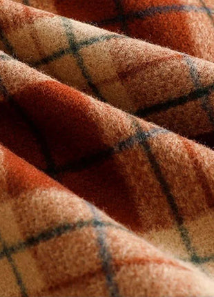 Plaid Woolen Short Skirts Women Autumn Winter New Zipper High Waist Temperament Mini Skirt Woman Retro Thicken Checked Skirts PlatiNum