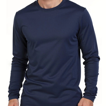 Spring Autumn Men‘s T-shirts Long Sleeve Casual Tops Solid Color High Quality Male T-Shirt Classic Men Clothing PlatiNum