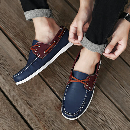 Scarpe mocassini da uomo alla moda con punta a grembiule, comode antiscivolo per passeggiate all'aperto, viaggi, primavera ed estate