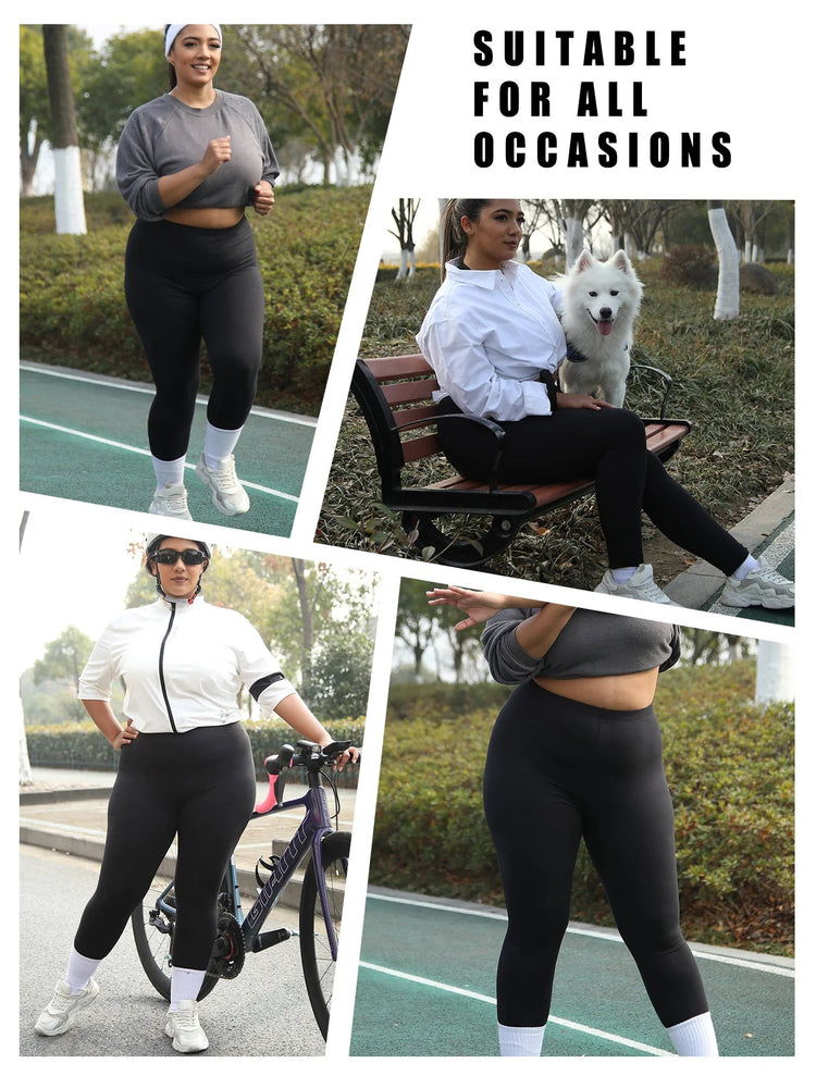 Plus Size Super Soft Sport Leggings For Women  No See Through Workout Running Yoga Athletic running Leggings PlatiNum