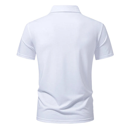 Men's Summer Short Sleeve Polo, Henley Collar T-Shirt, Solid Color T-Shirts, T-Shirt T11