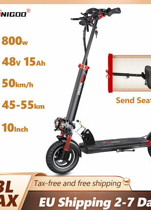 Monopattino Elettrico SUNNIGOO per Adulti con Blocco NFC, Motore Potente 48V 800W, Sedile Rimovibile, Pieghevole, Batteria 15Ah, Autonomia 55km