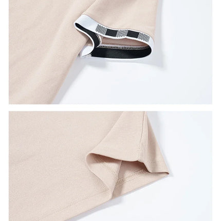 Men's New Summer 2024 Pure Cotton Short-Sleeve T-shirt Men's High-End Casual Lapel Half-Sleeve Polo Men's Top