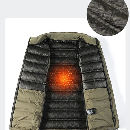 90%White Duck Down Winter Couple Vest Sleeveless Puffer Jacket Graphene Liner Stand Collar Warm Down Gilet Coats Big Size 8XL