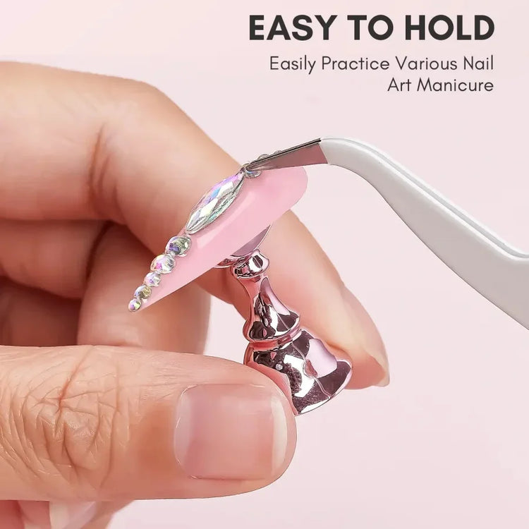 Magnetic Crystal False Nail Tip Practice Holder Stand 5Pcs Reusable Nail Art Display Base For Professional Salon DIY Manicure Accessory