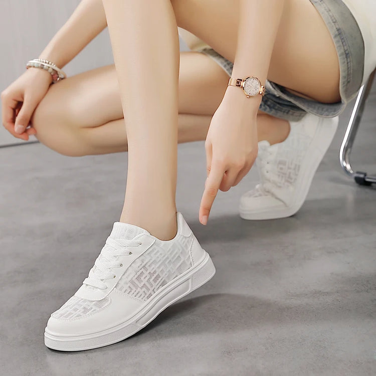 Casual Ell Toe Sneakers Low Top Spor Flats Trendy Versatile Student Leisure Rubber Outsole Summer Breathable Jogging Shoes