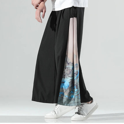 Nuovi pantaloni da uomo e da donna Chinoiserie moda giapponese pantaloni sportivi da uomo larghi di grandi dimensioni abbinati a pantaloni larghi di grandi dimensioni