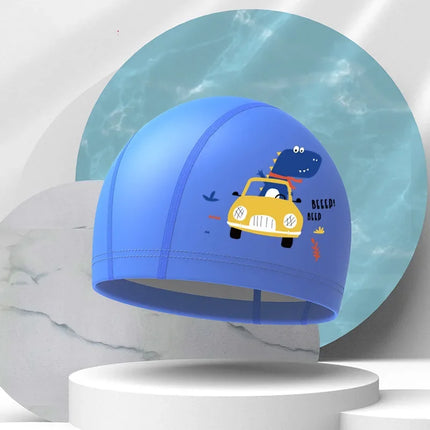 Bonnet de bain pour filles, dessin animé mignon, étanche, protection des oreilles, haute élasticité, chapeau de natation pour enfants, garçons, accessoires de natation pour bébés