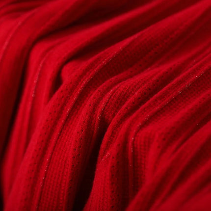 Women's Wool Skirts A-Line Pleated Cashmere Skirt Autumn Winter Elastic Waist 100% Merino Wool Knitted Bright Silk Style Dress PlatiNum