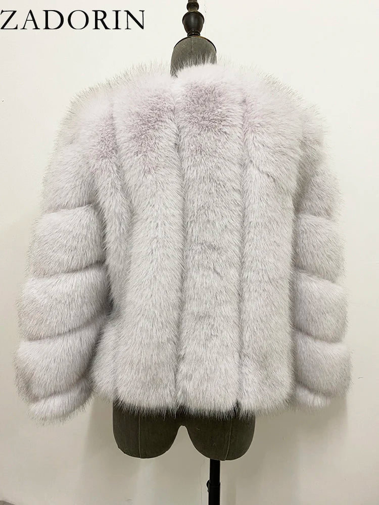 ZADORIN NEW Streetwear Furry Faux Fur Coat Woman Clothing Elegant Long Sleeve Winter Coats Woman Jackets Fourrure Abrigo Mujer